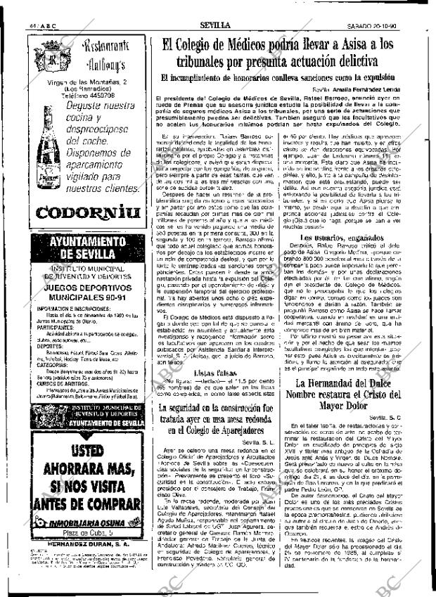 ABC SEVILLA 20-10-1990 página 44