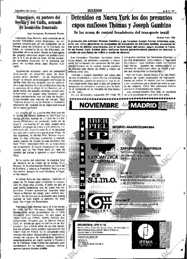 ABC SEVILLA 20-10-1990 página 67
