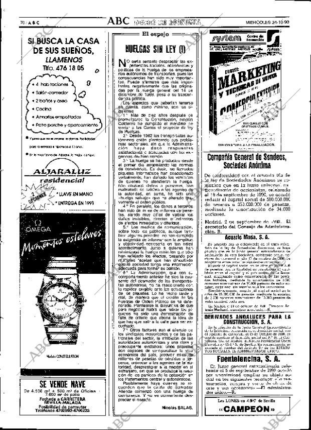 ABC SEVILLA 24-10-1990 página 70