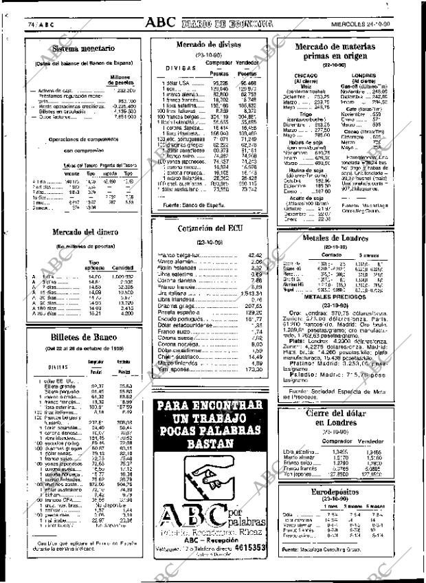 ABC SEVILLA 24-10-1990 página 74