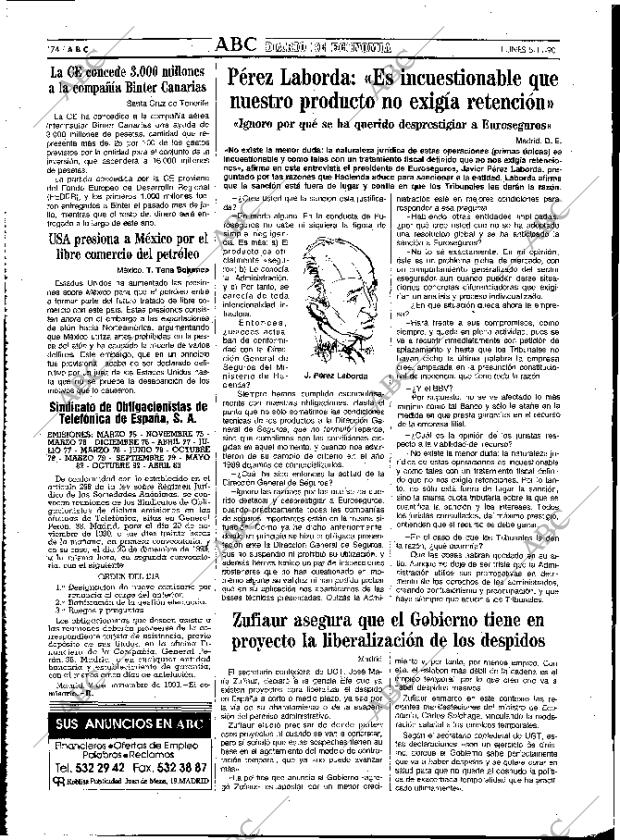 ABC MADRID 05-11-1990 página 74