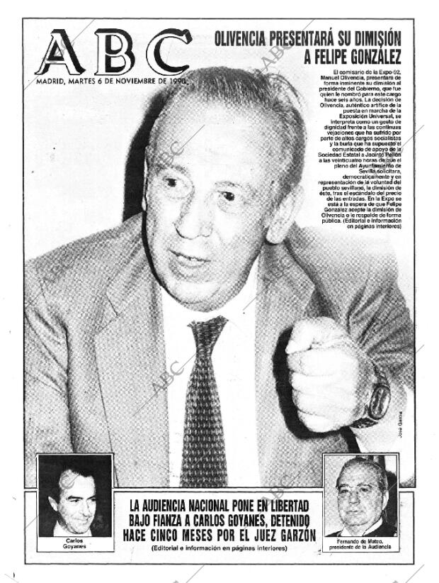 ABC MADRID 06-11-1990 página 1