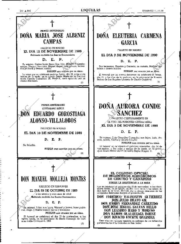 ABC MADRID 11-11-1990 página 134