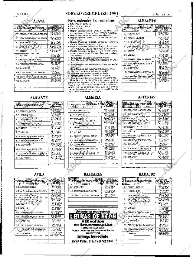 ABC MADRID 12-11-1990 página 74