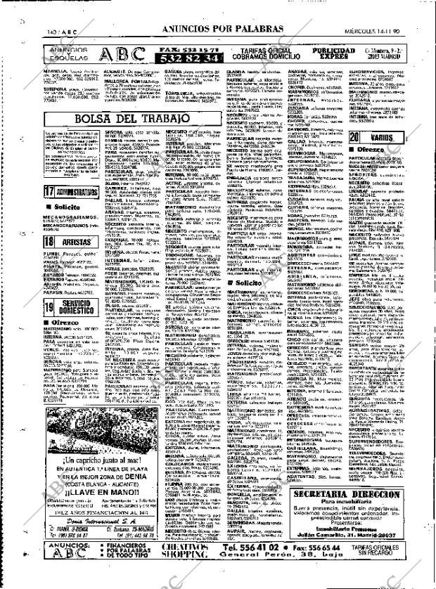 ABC MADRID 14-11-1990 página 140