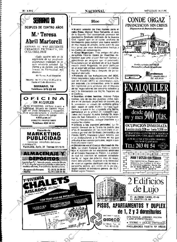 ABC MADRID 14-11-1990 página 28
