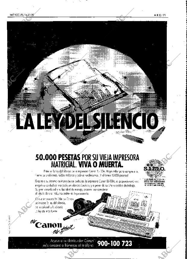 ABC MADRID 14-11-1990 página 71
