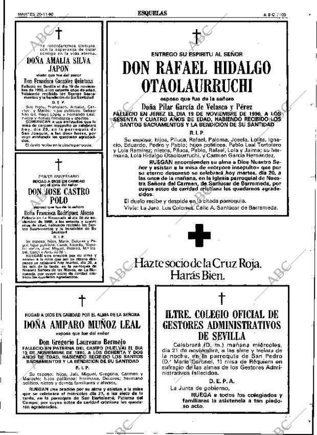 ABC SEVILLA 20-11-1990 página 109