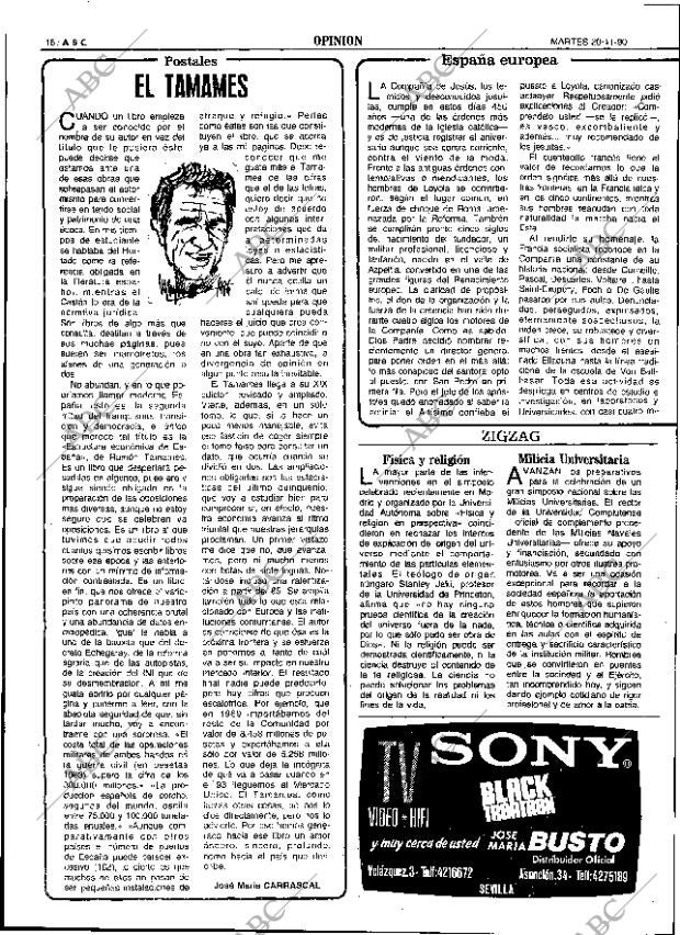 ABC SEVILLA 20-11-1990 página 16