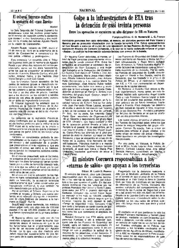 ABC SEVILLA 20-11-1990 página 22