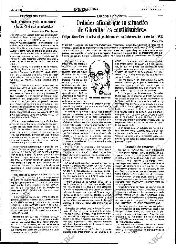 ABC SEVILLA 20-11-1990 página 28