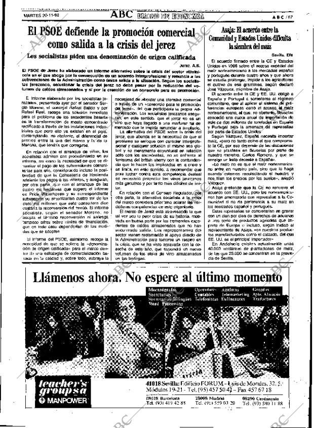ABC SEVILLA 20-11-1990 página 67
