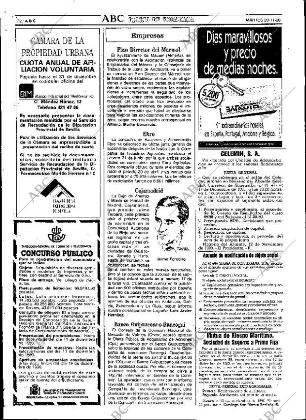 ABC SEVILLA 20-11-1990 página 72