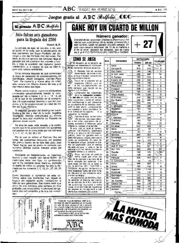 ABC SEVILLA 20-11-1990 página 77
