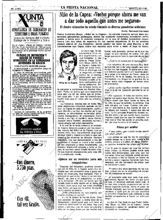 ABC SEVILLA 20-11-1990 página 84