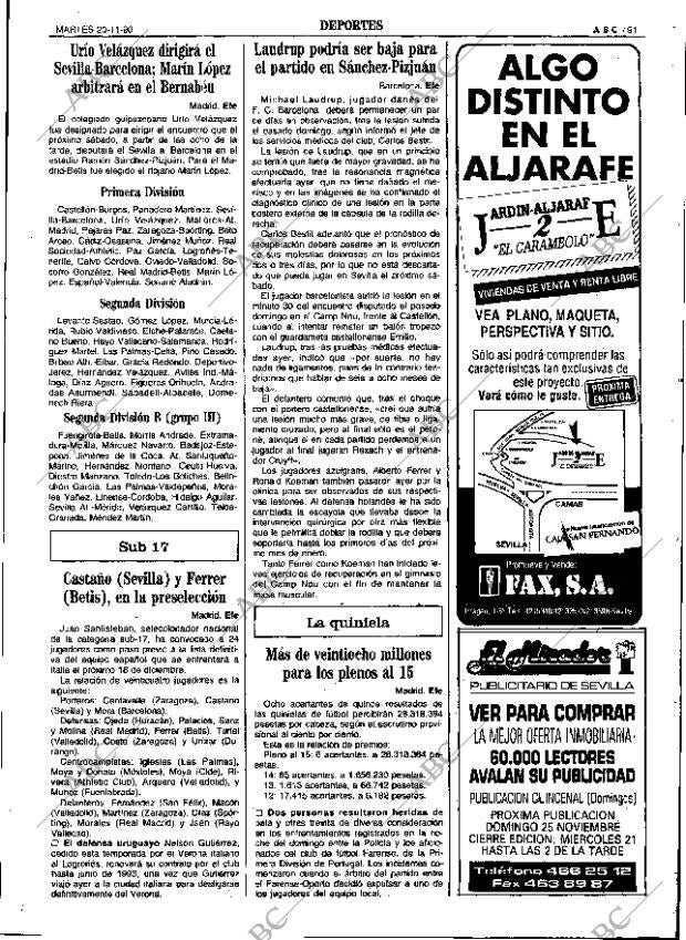 ABC SEVILLA 20-11-1990 página 91