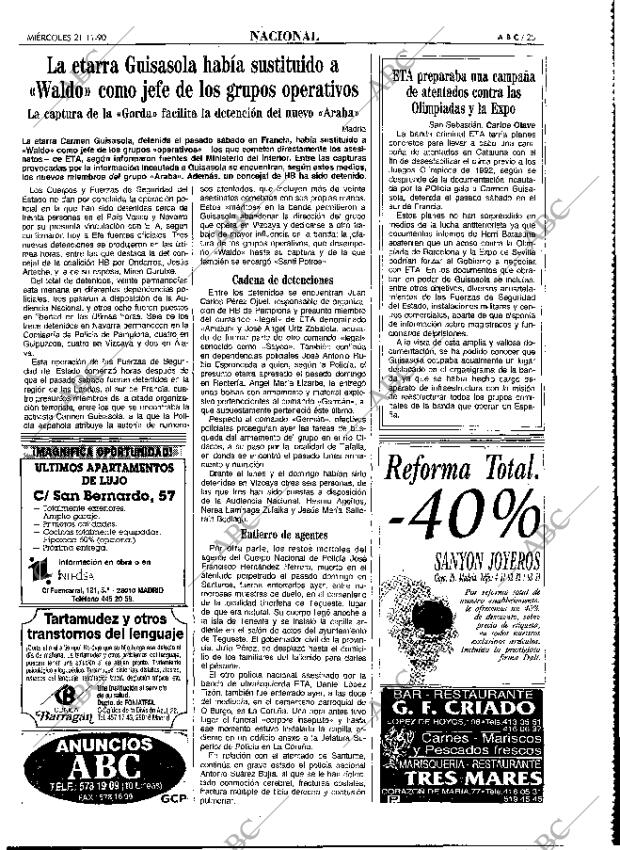 ABC MADRID 21-11-1990 página 25