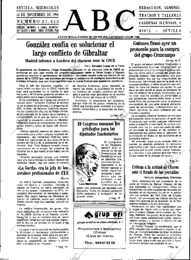 ABC SEVILLA 21-11-1990 página 11