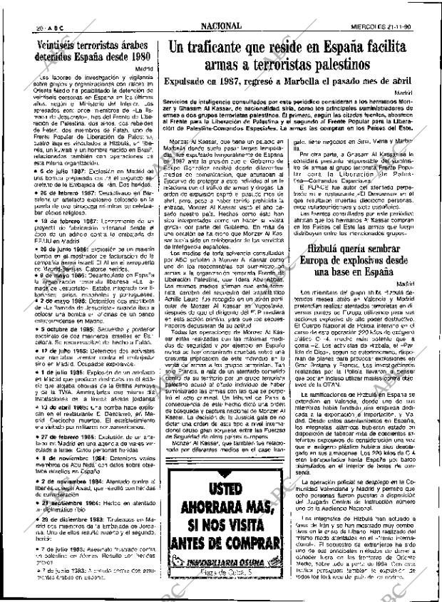ABC SEVILLA 21-11-1990 página 20