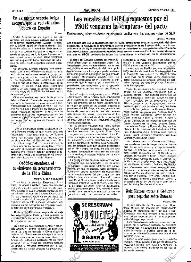 ABC SEVILLA 21-11-1990 página 22