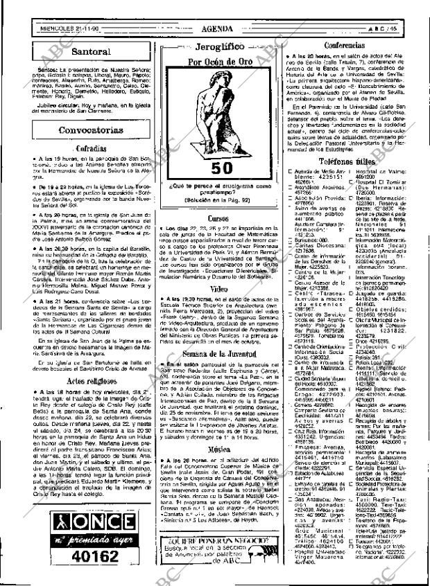 ABC SEVILLA 21-11-1990 página 45