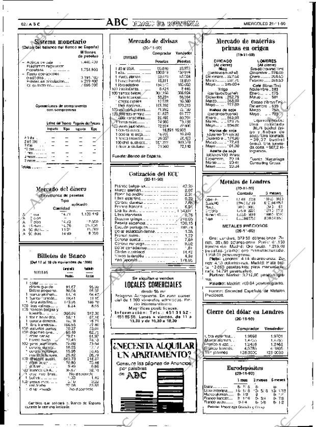 ABC SEVILLA 21-11-1990 página 62