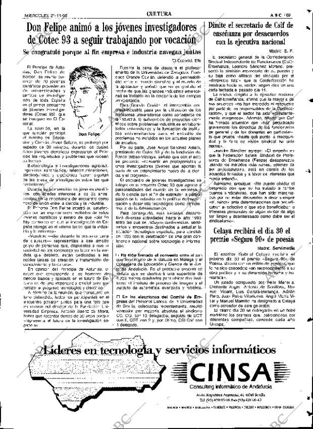 ABC SEVILLA 21-11-1990 página 69