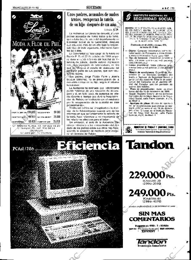 ABC SEVILLA 21-11-1990 página 73
