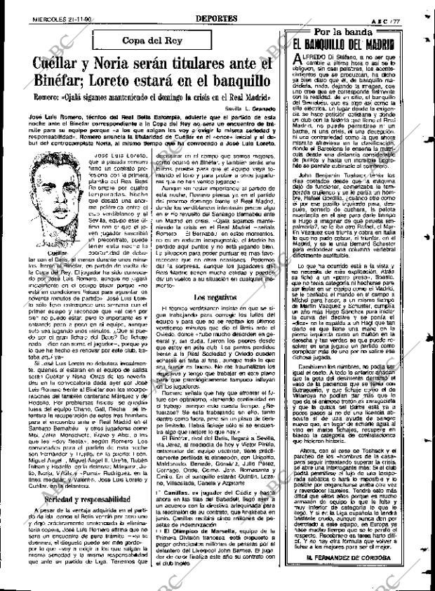 ABC SEVILLA 21-11-1990 página 77