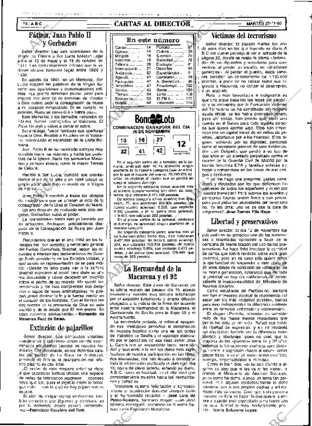 ABC SEVILLA 27-11-1990 página 14