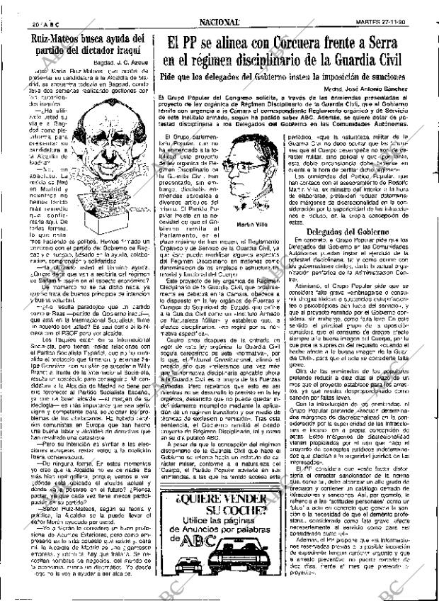 ABC SEVILLA 27-11-1990 página 20