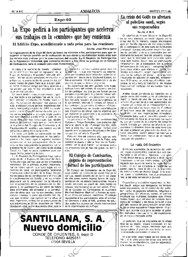 ABC SEVILLA 27-11-1990 página 40