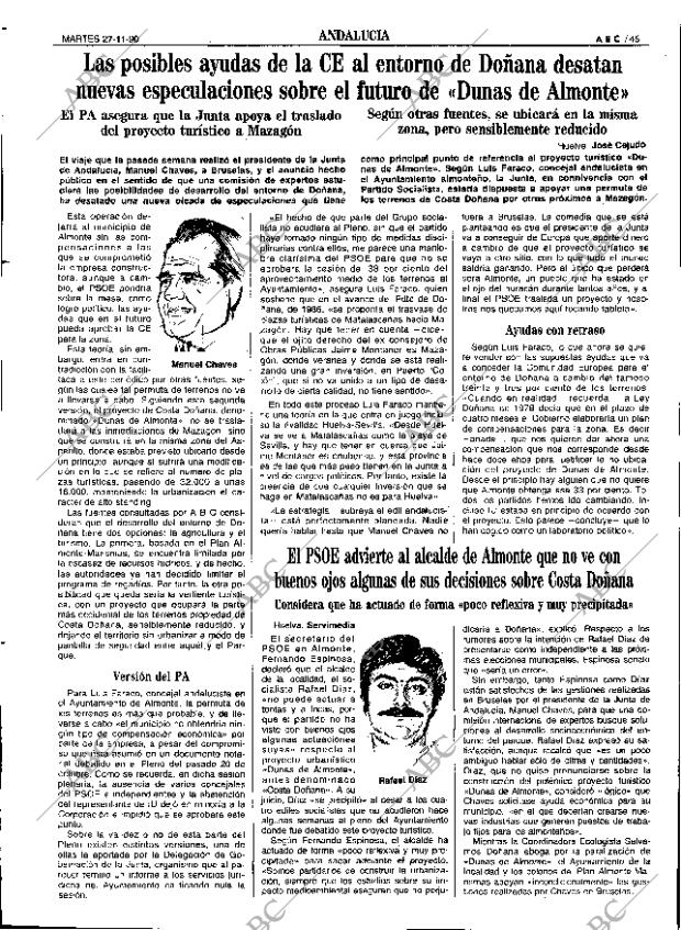 ABC SEVILLA 27-11-1990 página 45
