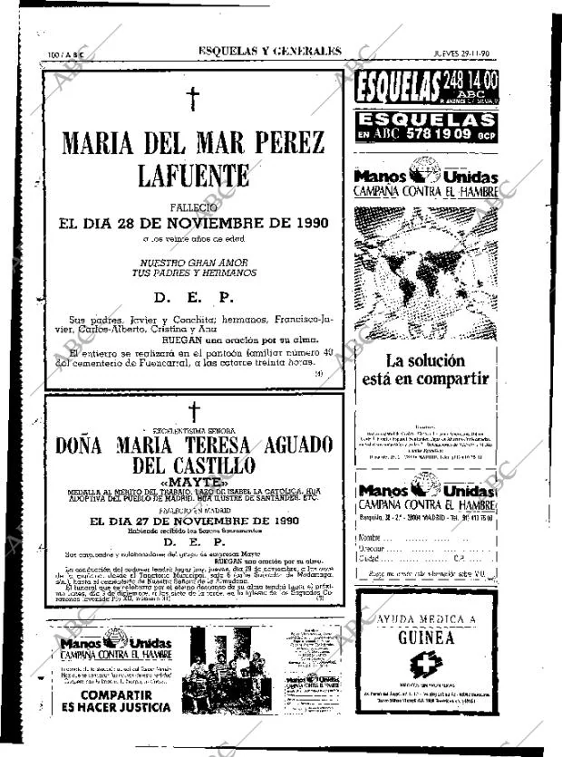 ABC MADRID 29-11-1990 página 100