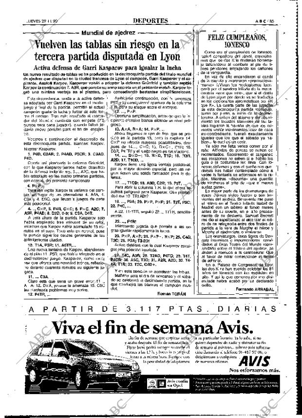 ABC MADRID 29-11-1990 página 85