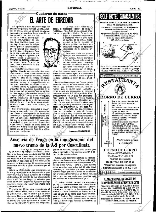 ABC SEVILLA 01-12-1990 página 19
