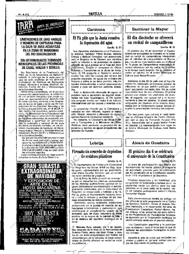 ABC SEVILLA 01-12-1990 página 44