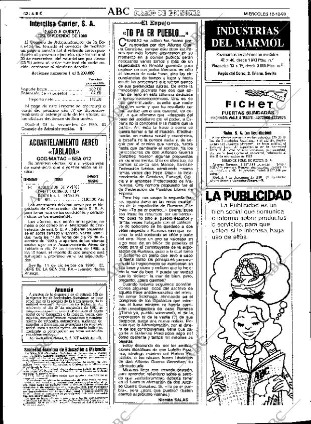 ABC SEVILLA 12-12-1990 página 62