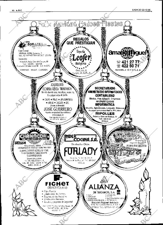 ABC SEVILLA 22-12-1990 página 40