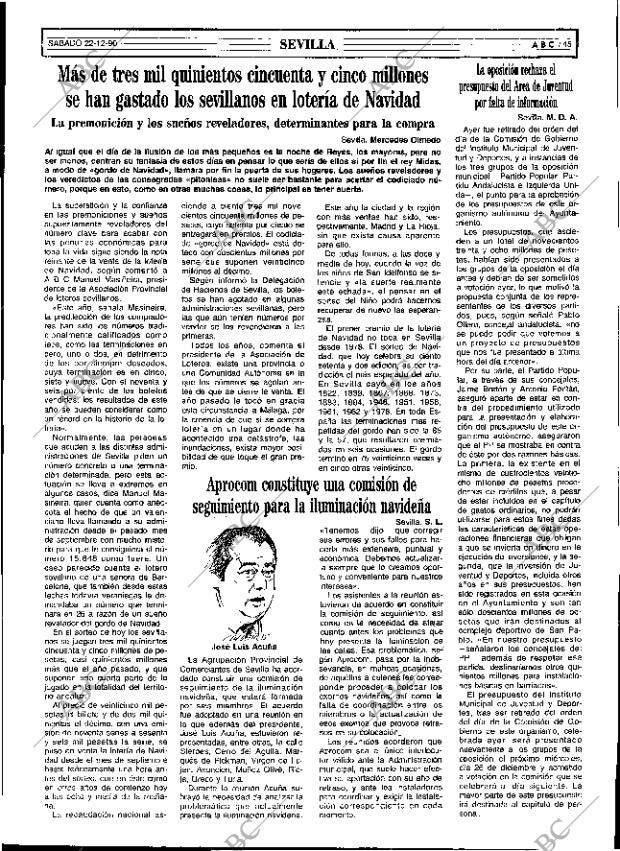ABC SEVILLA 22-12-1990 página 45