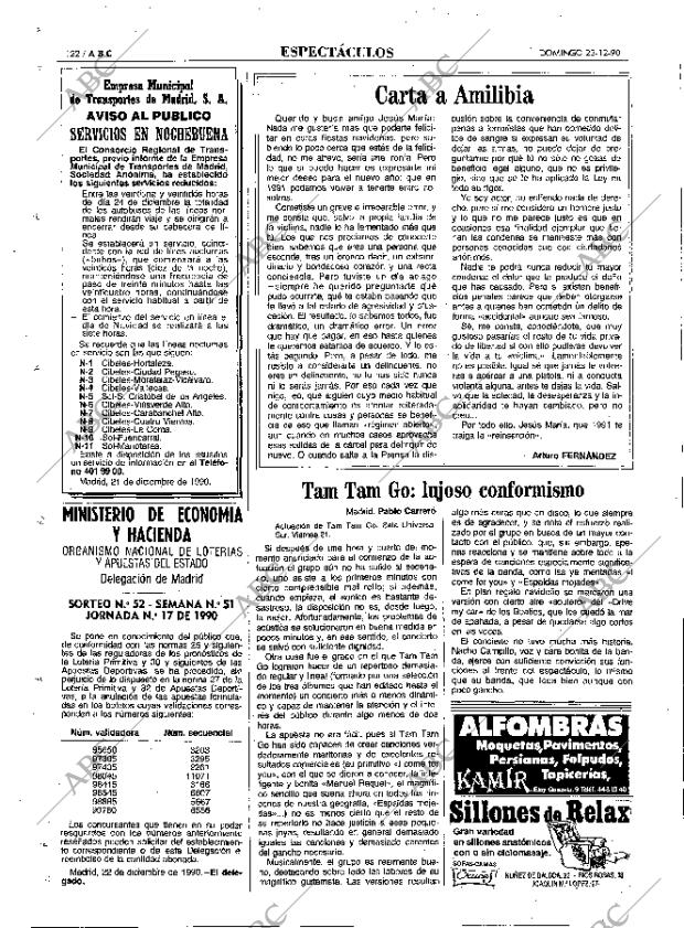 ABC MADRID 23-12-1990 página 122