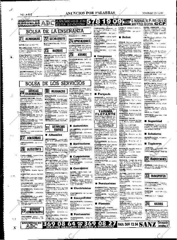 ABC MADRID 23-12-1990 página 142