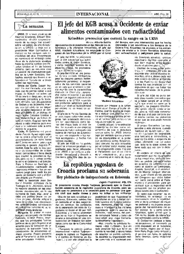 ABC MADRID 23-12-1990 página 39