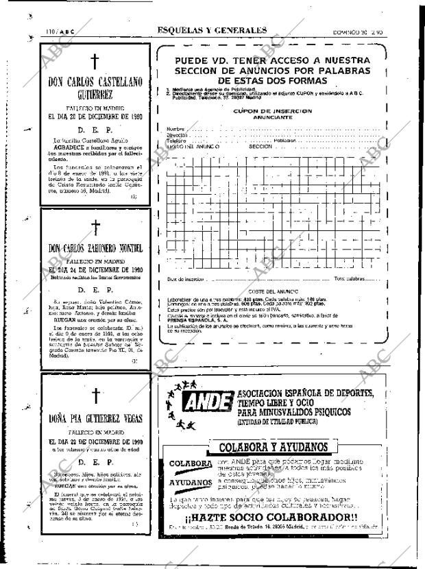 ABC MADRID 30-12-1990 página 110