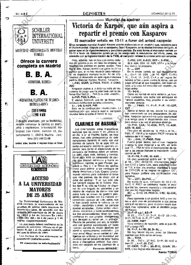 ABC MADRID 30-12-1990 página 94