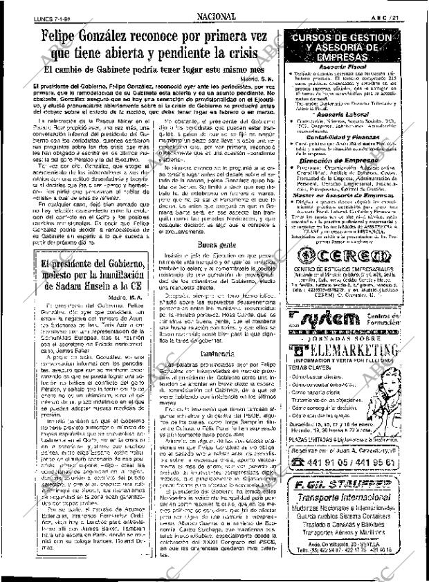 ABC SEVILLA 07-01-1991 página 21