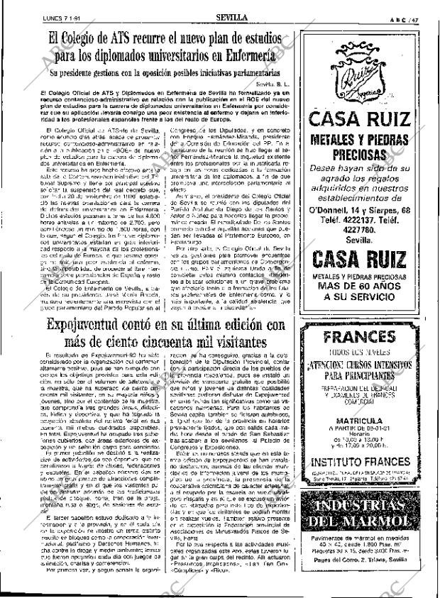 ABC SEVILLA 07-01-1991 página 47