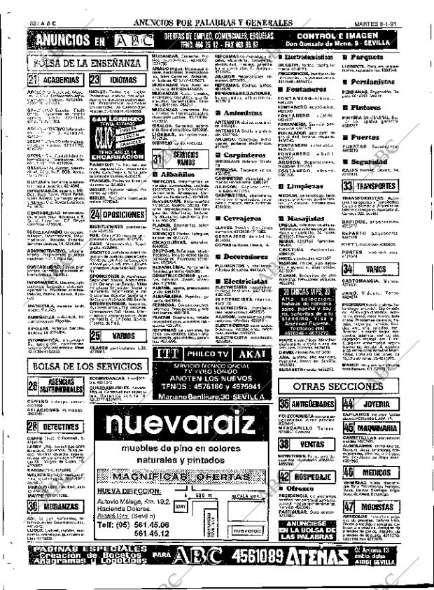 ABC SEVILLA 08-01-1991 página 82