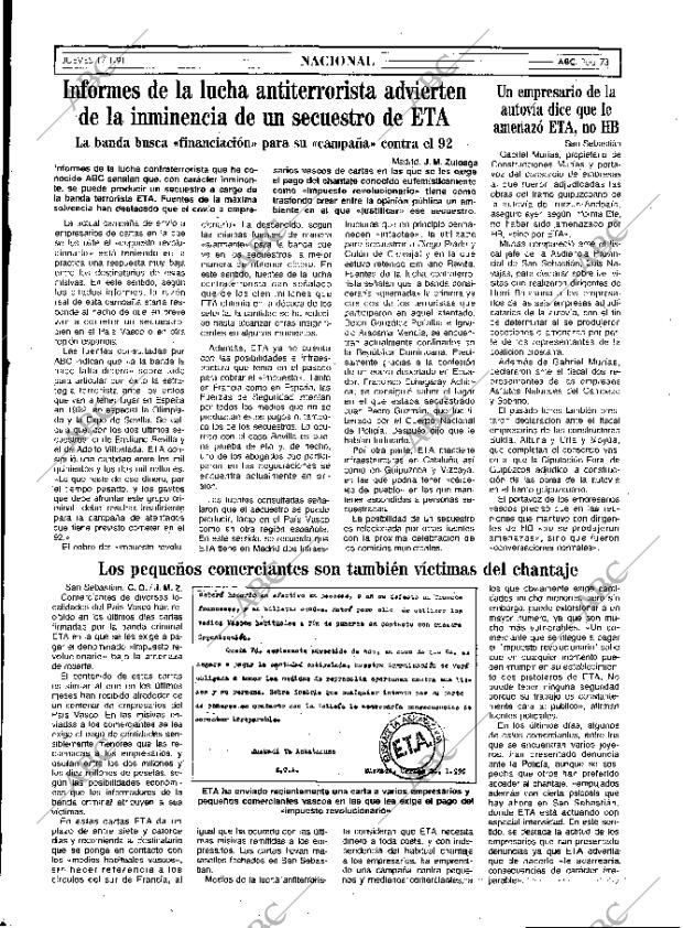 ABC MADRID 17-01-1991 página 73