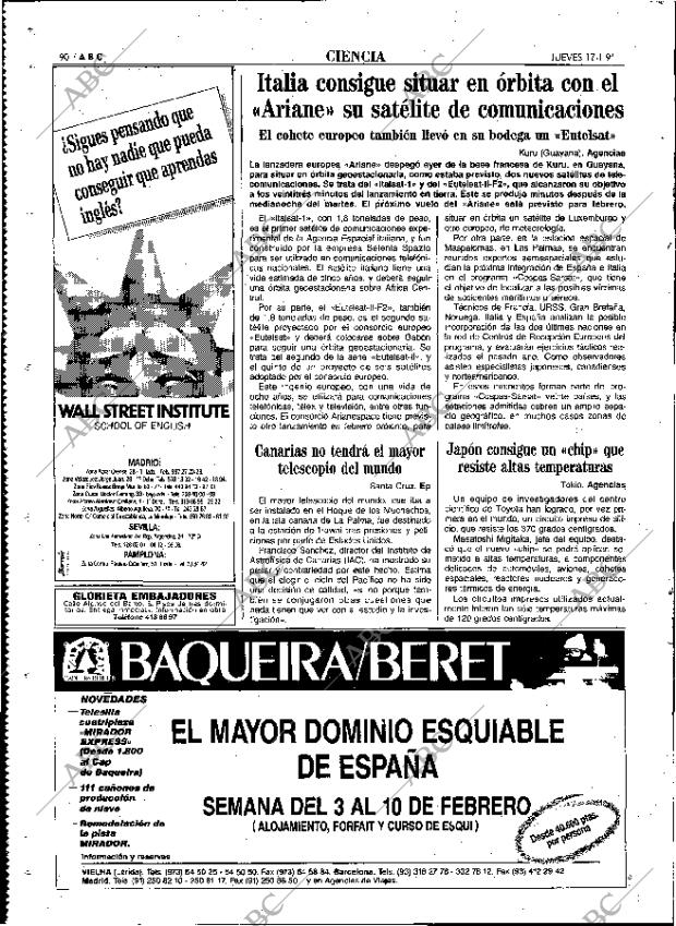 ABC MADRID 17-01-1991 página 90